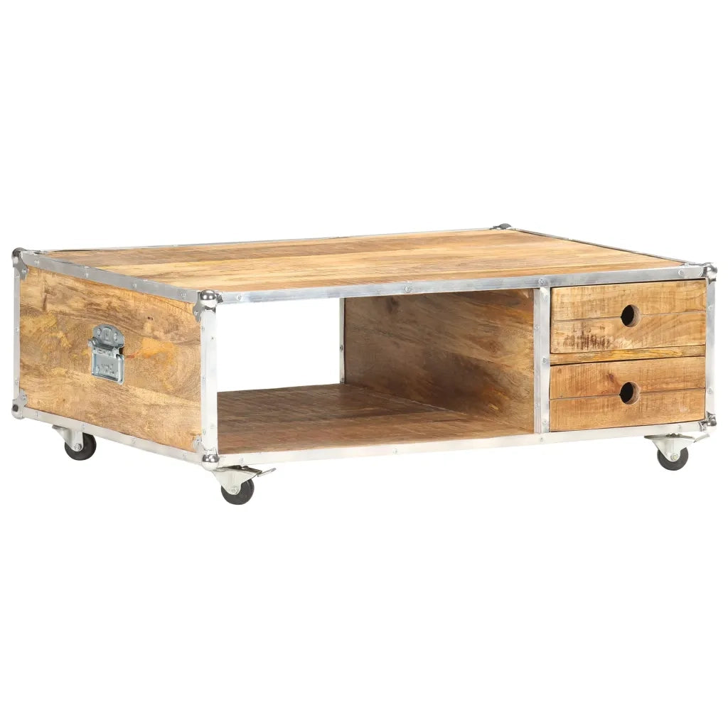 Tavolino da Salotto 89x59x33 cm in Massello di Mango Grezzo 323408