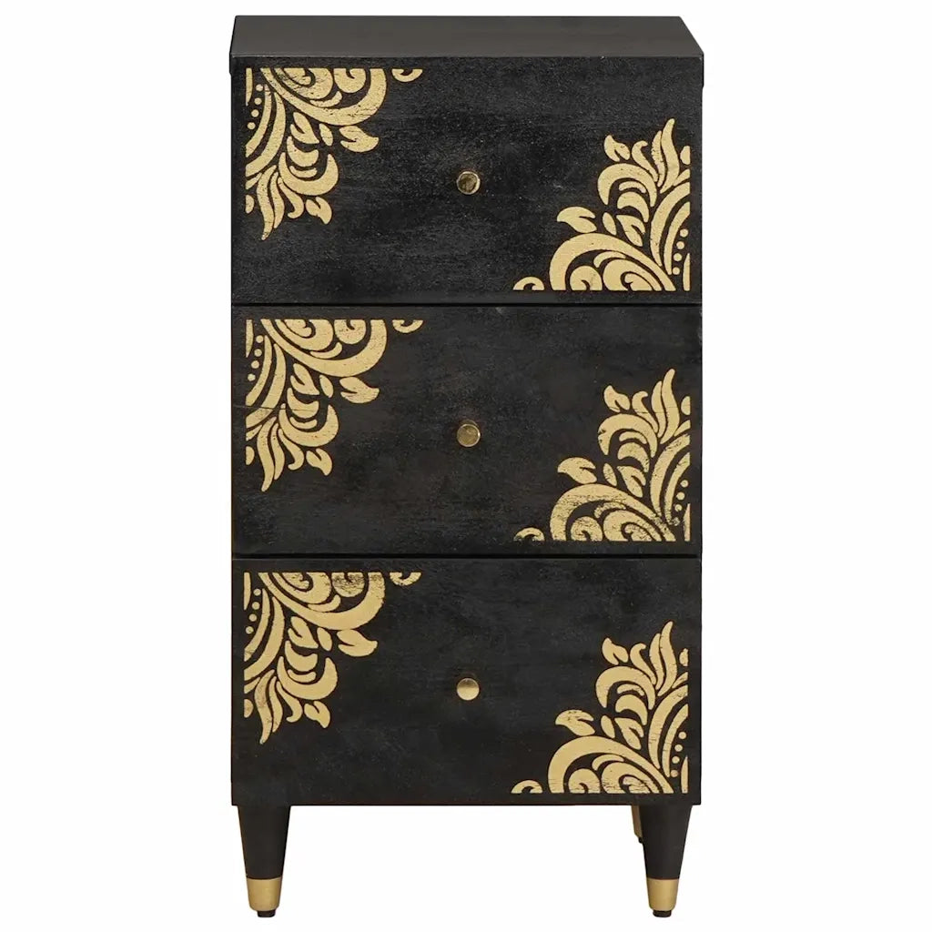 Credenza-Buffet-Armadio da cucina Nero 40 x 33 x 75 cm Legno di mango massello