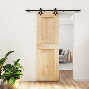 Porta scorrevole Naturale e Nero 70 x 210 cm 3445050