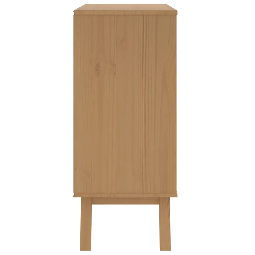 Cassettiera OLDEN Bianca e Marrone in Legno Massello di Pino 358590