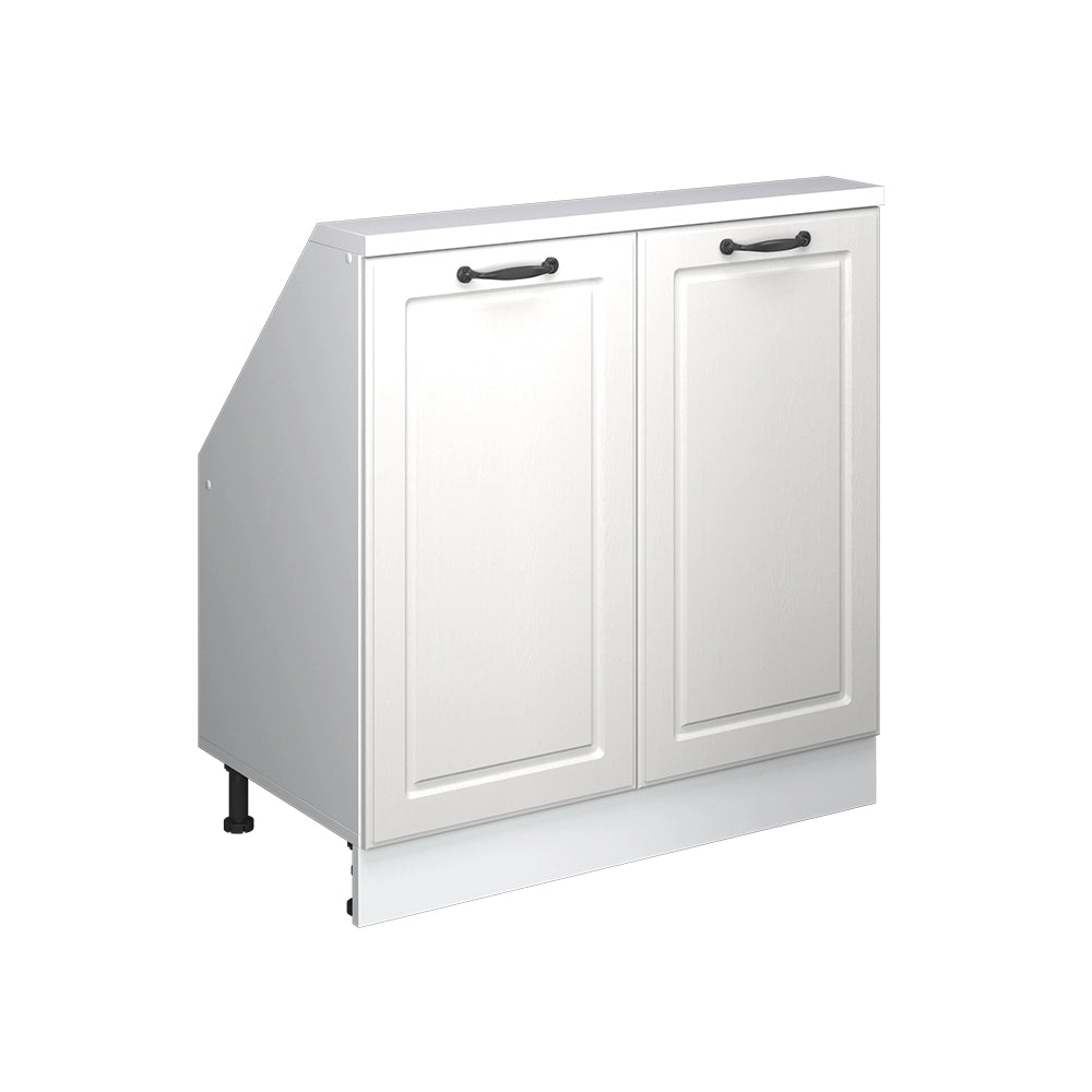 Mobile sottotetto Rion Bianco rustico/Bianco con 2 porte Vicco