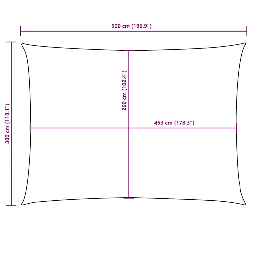 Parasole a Vela Oxford Rettangolare 3x5 m Blu