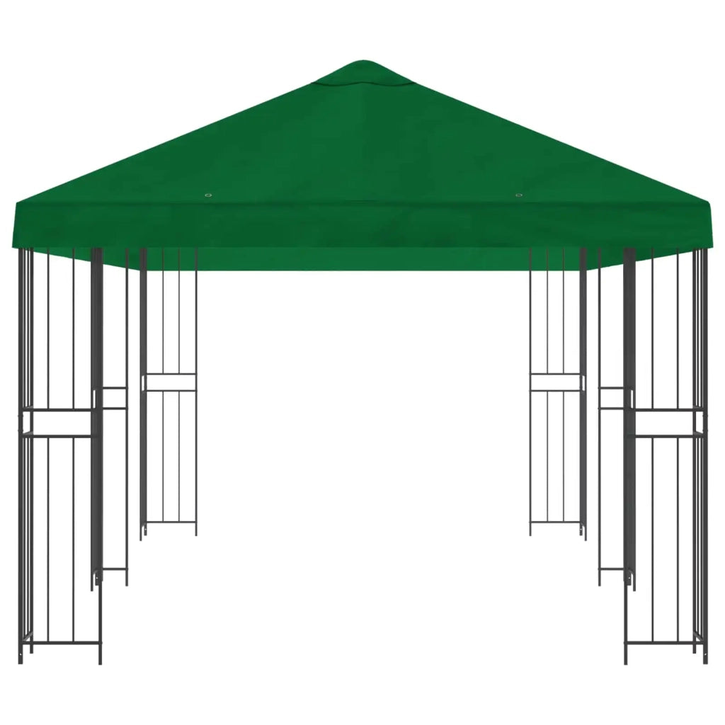 Gazebo con pareti laterali 6 x 3 m Verde Poliestere e Acciaio