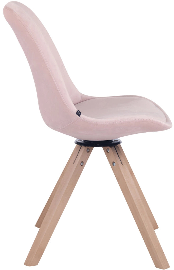 Sedia Pranzo Girevole Troyes In Velluto natura,rosa