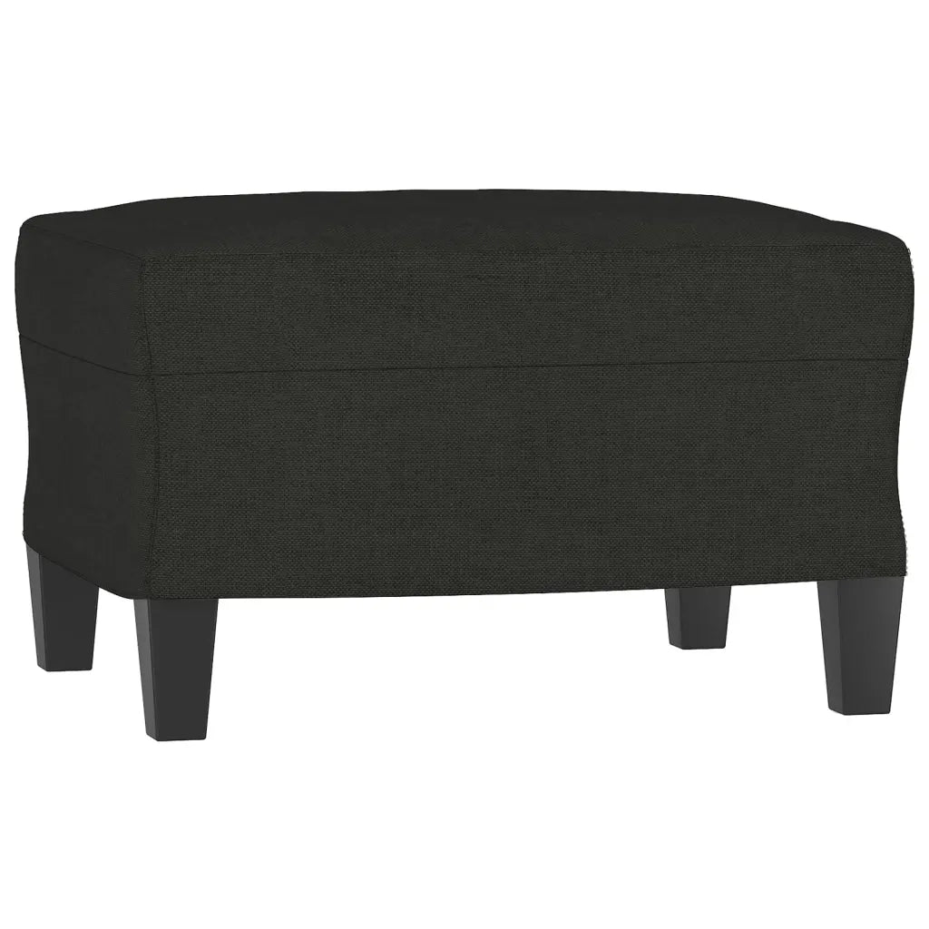 Poltrona con Poggiapiedi Nero 60 cm in Tessuto