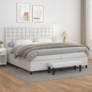 Giroletto a Molle con Materasso Bianco 200x200cm in Similpelle 3137684