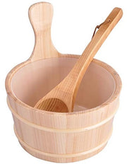 Emiciclo in Legno 4L - Cucchiaio in Legno - Leggero - Legno Sostenibile - Ideale per Sauna/Camere a Vapore - Diametro 26cm / Altezza 22cm
