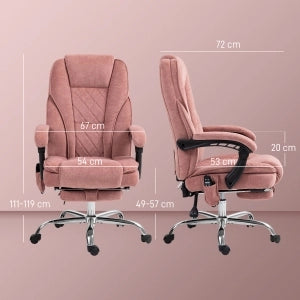 SEDIA Ufficio ergonomica con massaggio vibrante e riscaldamento Rosa