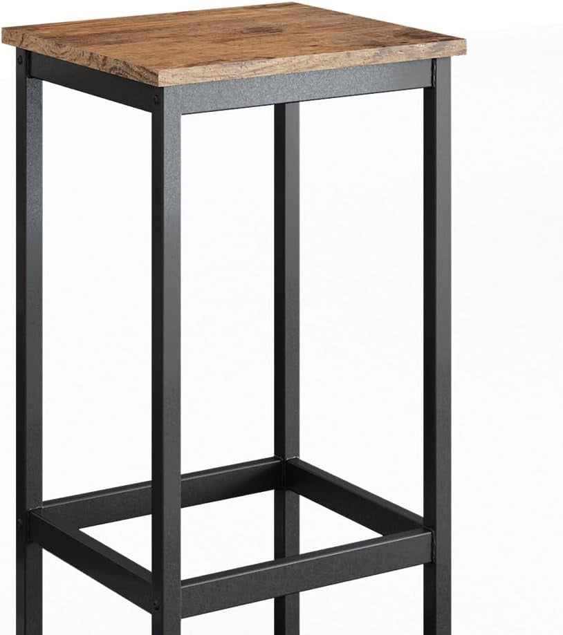 Set di 2 sgabelli da bar Fyrk, Rovere rustico, 32 x 78 cm 2 parti, adatto per banconi e piani cucina, impilabile per la conservazione