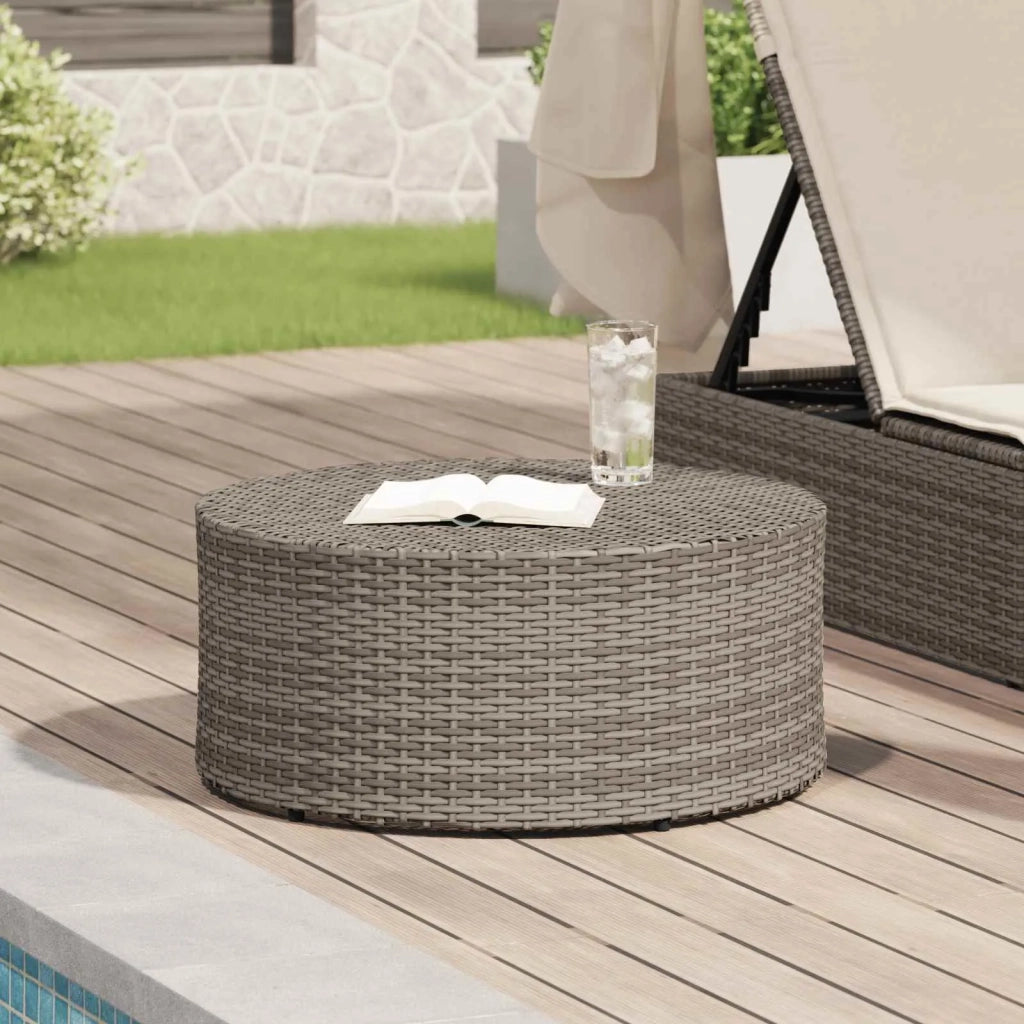 Tavolino da caffè da esterno Grigio Ø 68 x 30 cm polyrattan