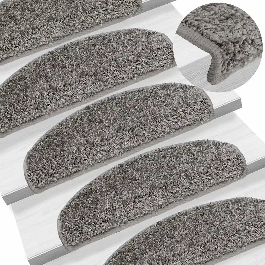 Tappetini per scale 20 pz 65x21x4 cm Grigio Semicircolari Grandi 3365845