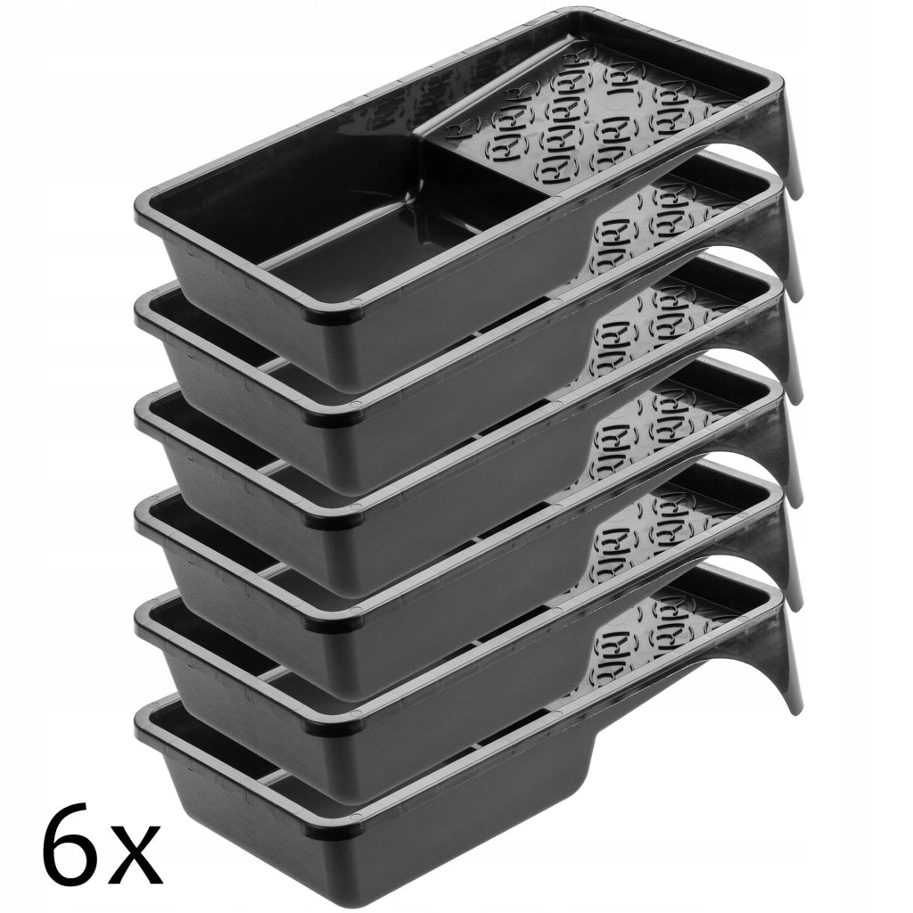 Vassoio grande per pittura KADAX 155x295 mm per set di rulli per pittura, nero, 6 pezzi