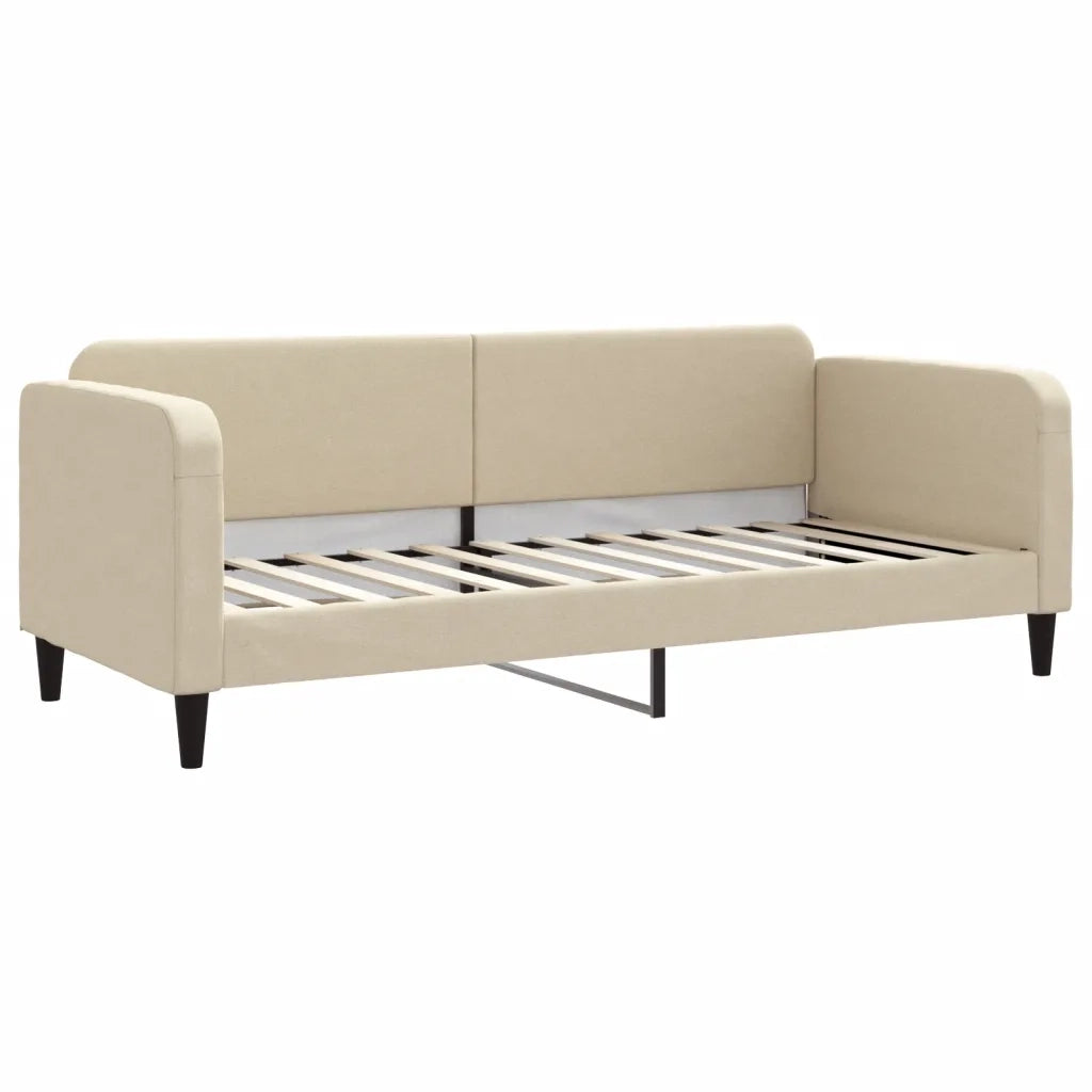 Divano Letto Estraibile con Cassetti Crema 80x200 cm in Tessuto 3196869
