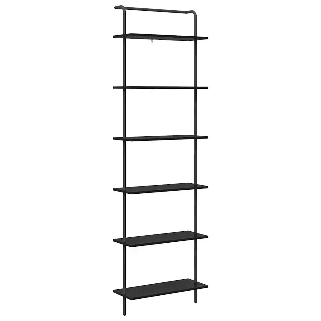 Libreria-Scaffale per Libri-Mobile di Stoccaggio Rovere Nero 60 x 24 x 203 cm Legno multistrato