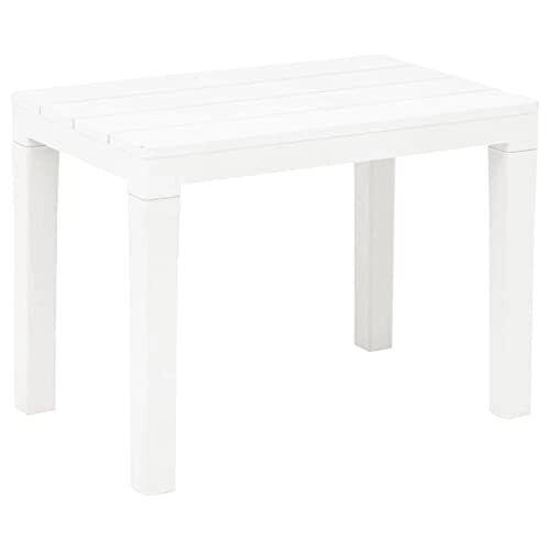 Progarden 8009271090743 Papua Set da Giardino con Tavolo e 2 Panche in Polipropilene Resistente agli Agenti Atmosferici e ai Raghi UV colore Bianco
