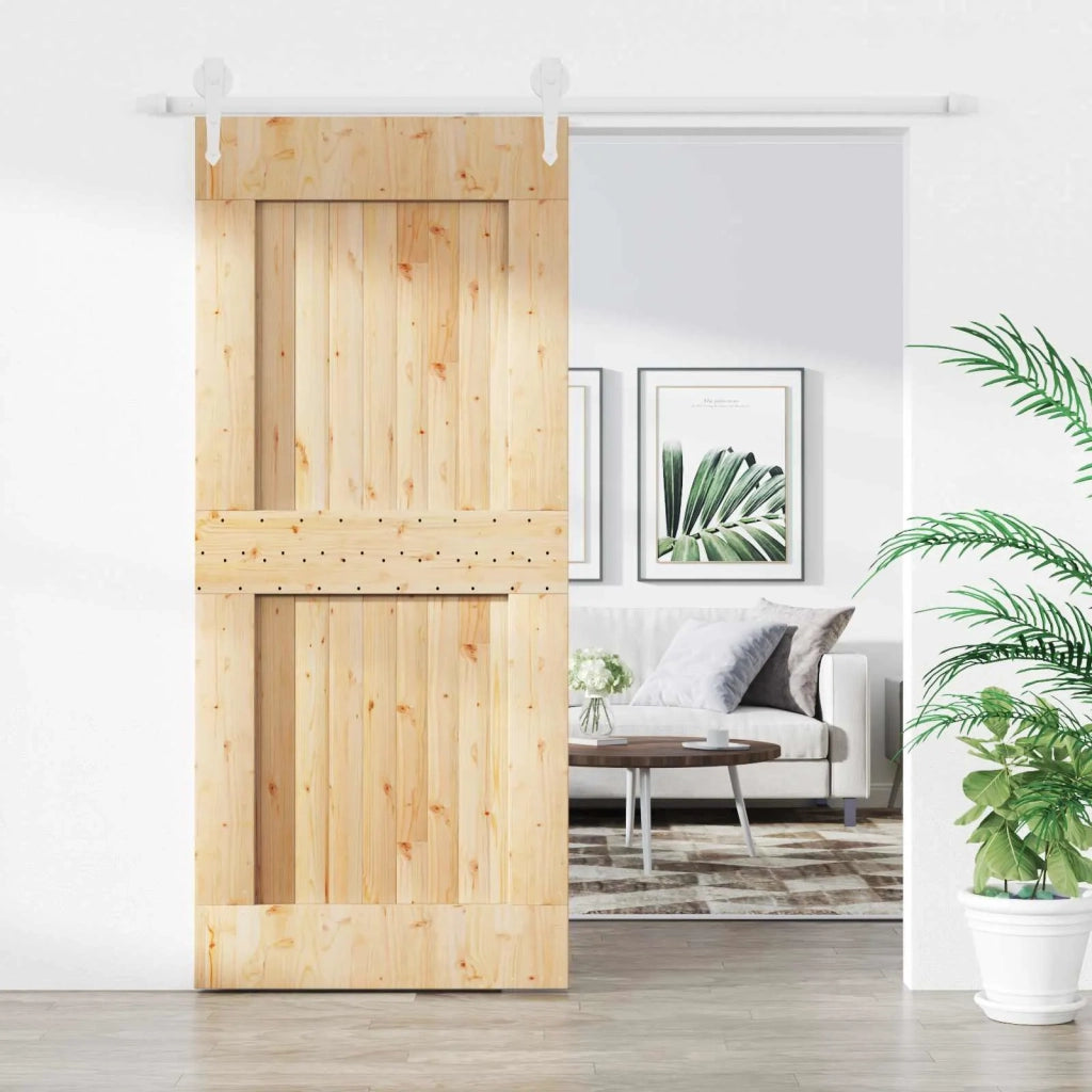 Porta scorrevole Naturale e Bianco 90 x 210 cm 3445185
