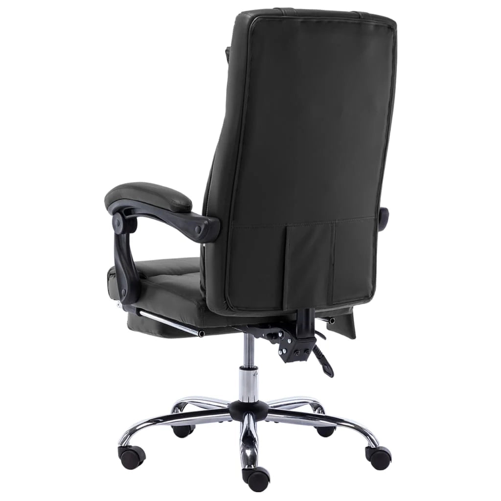 Sedia da ufficio/poltrona/studio/sedia per computer/sedia da massaggio in similpelle nera 02_0024018