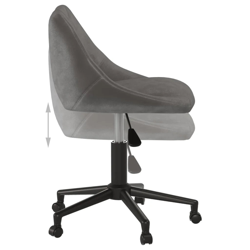 Sedia da Pranzo Girevole Grigio Scuro in Velluto 3089033