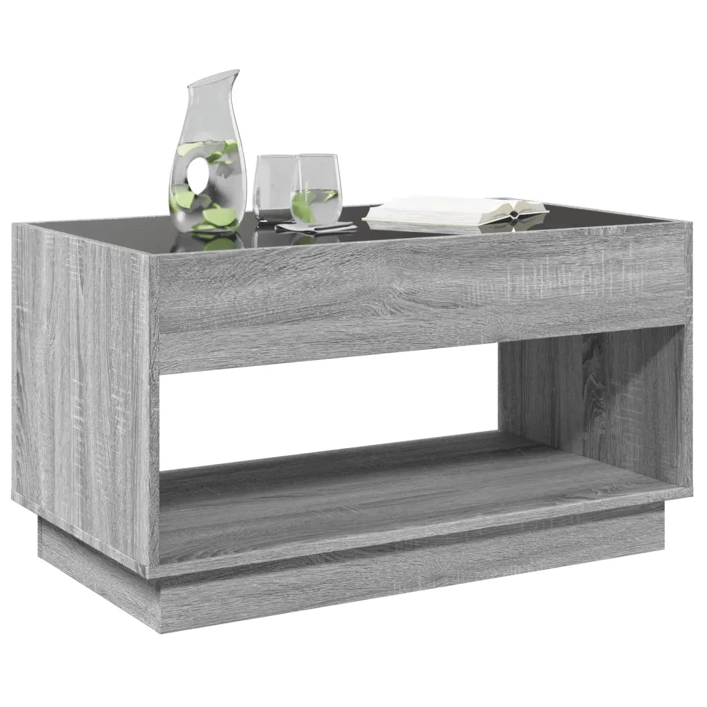 Tavolino da Salotto con LED Infinity Rovere Sonoma 90x50x50 cm 847670