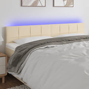 Testiera a LED Crema 200x5x78/88 cm in Tessuto