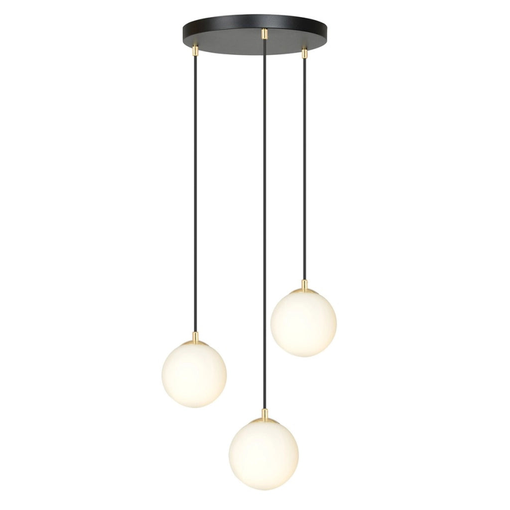 Lampada a sospensione ROYAL in metallo nero e oro