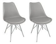 Sedia in polipropilene grigio piede in metallo cromato - Alex (2 pz.) - SD01ALPM