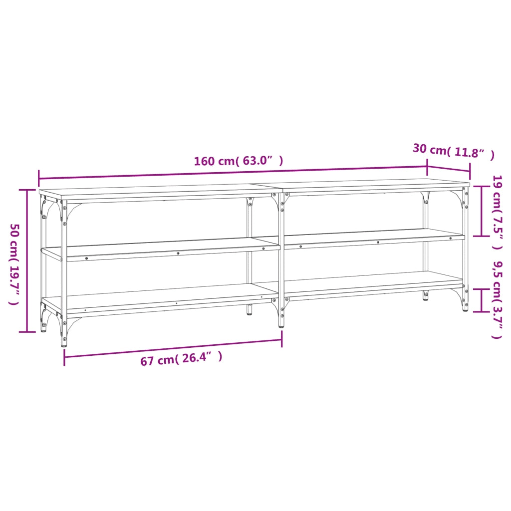 Mobile Porta TV Rovere Sonoma 160x30x50 cm in Legno Multistrato 826750