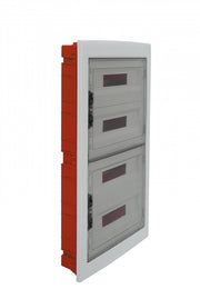 Centralino da incasso 72 moduli, bianco latte RAL 9016, 465x855x95 mm, IP40, ideale per installazioni elettriche interne