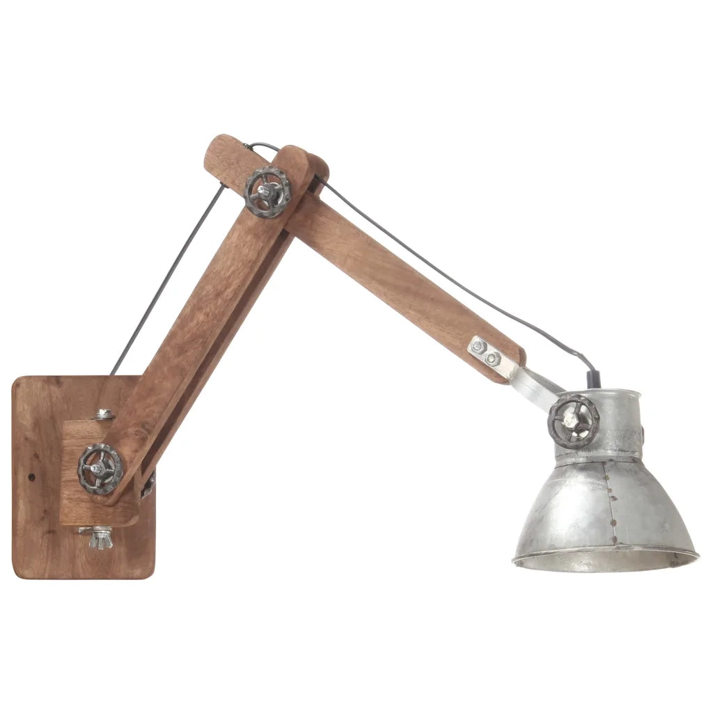 Lampada da Parete Stile Industriale Argento Rotonda E27 320575
