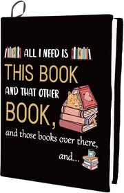 Copertina per Libri Riguadanti con Parole Copertina Nera in Nylon, Riscattabile e Ripiegabile per Libri di 9x11 Pollici, Copertine per Libri di Testo, Regalo