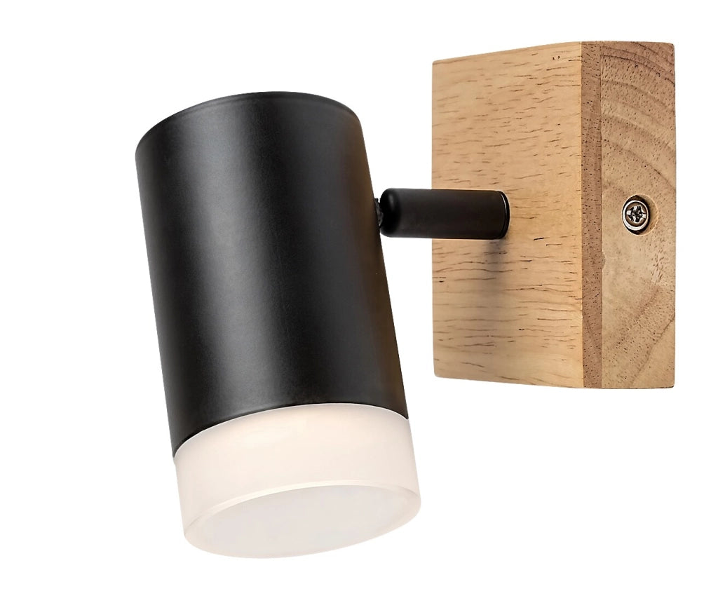 Applique Toras 1 luce rovere/nero GU10 Rabalux 73121