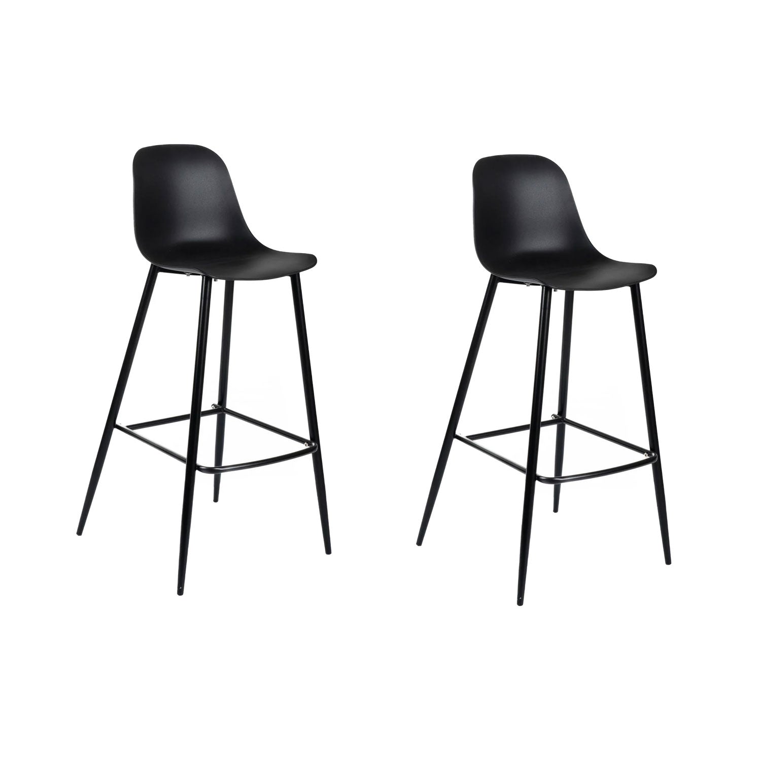 Set 2 Sgabelli 47,5x47xH91,5 cm in Polipropilene Frida Nero