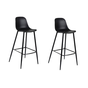 Set 2 Sgabelli 47,5x47xH91,5 cm in Polipropilene Frida Nero
