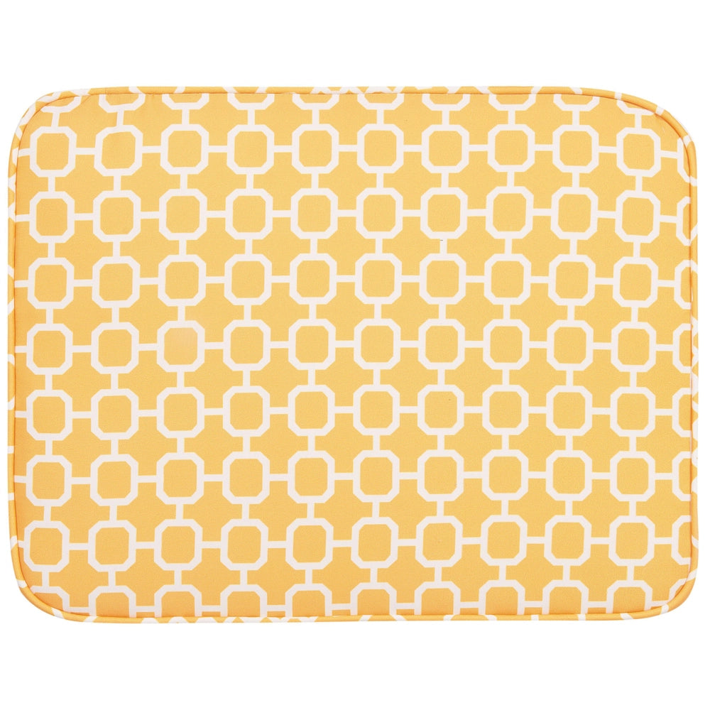 Set di 2 cuscini per sedili da esterno giallo con motivo geometrico legato con corde resistenti ai raggi UV
