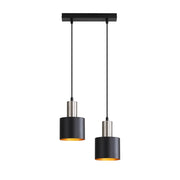 Lampada a sospensione ZMH da tavolo da pranzo E27 lampada a sospensione vintage 2 lampadine oro nero
