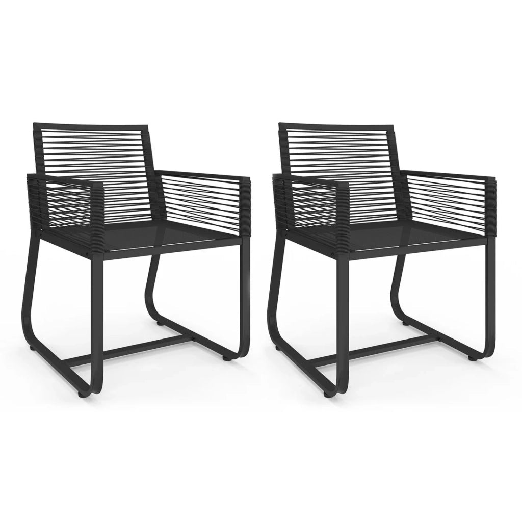 IDMarket - Set di 2 poltrone da giardino ODESSA in metallo e corda nera