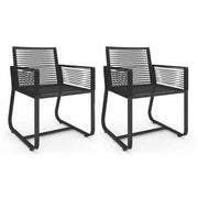 IDMarket - Set di 2 poltrone da giardino ODESSA in metallo e corda nera