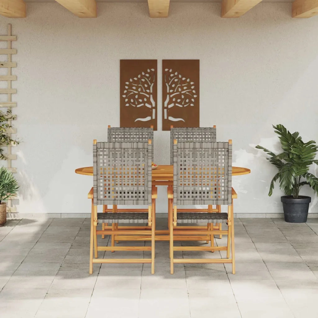 Set da Pranzo per Giardino 5 pcs Grigio 3375732