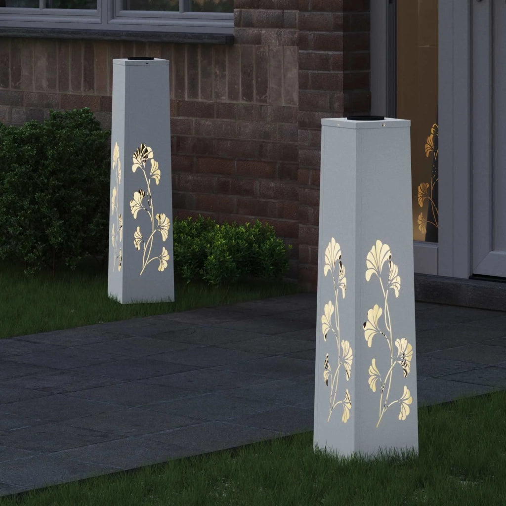 Faro LED solare per sentieri 2 pz Bianco CFW5787844