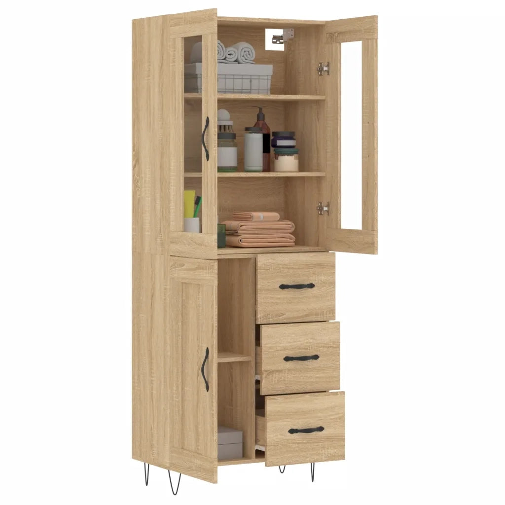 Credenza Rovere Sonoma 69,5x34x180 cm in Legno Multistrato 3198692