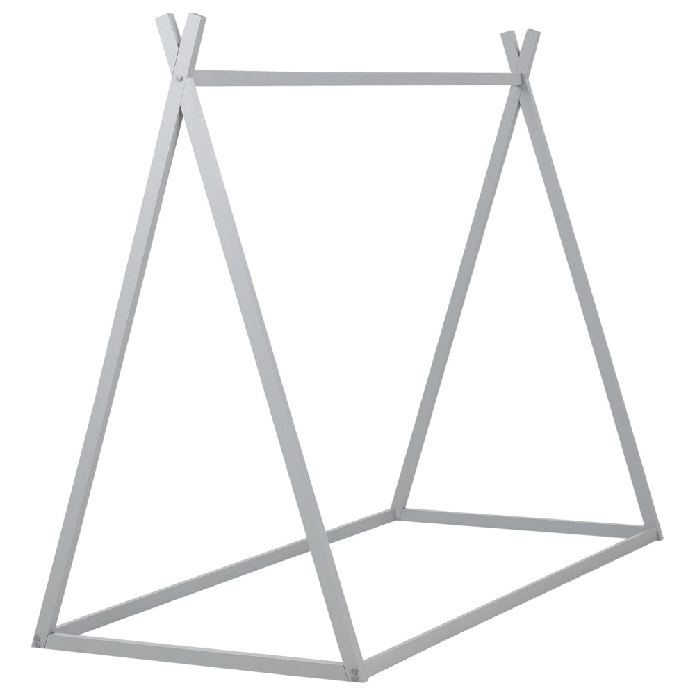 Letto per bambini con baldacchino in legno di pino grigio 90 x 200 cm cameretta elegante