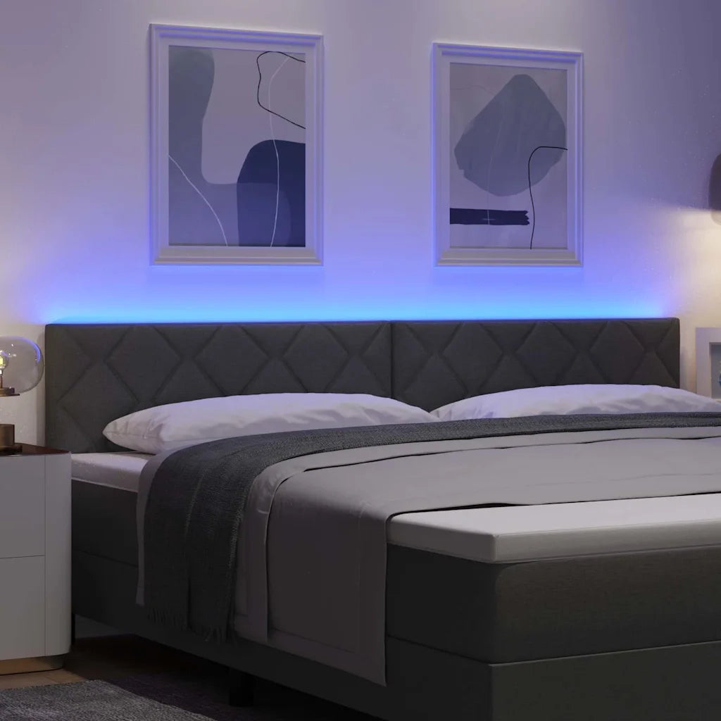 Testiera LED Grigio 200 cm Tessuto 3338253