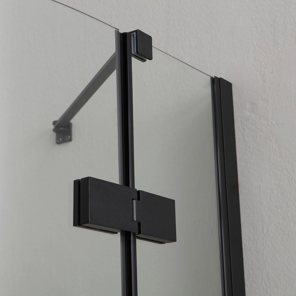 Box doccia semicircolare 90x90 apertura battente nero