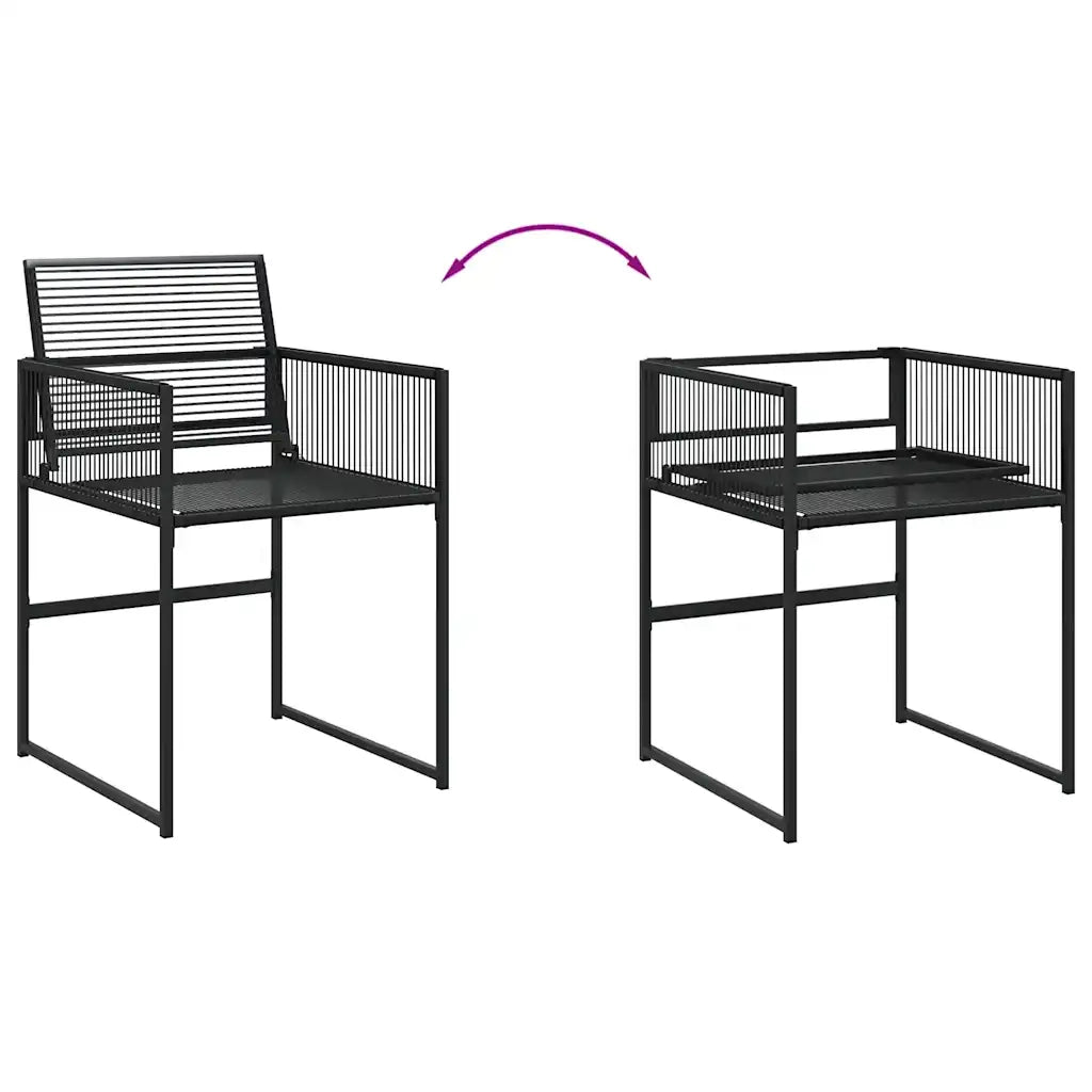 Sedie da Giardino 4 pz | Sedie da Esterno Nere in Polyrattan