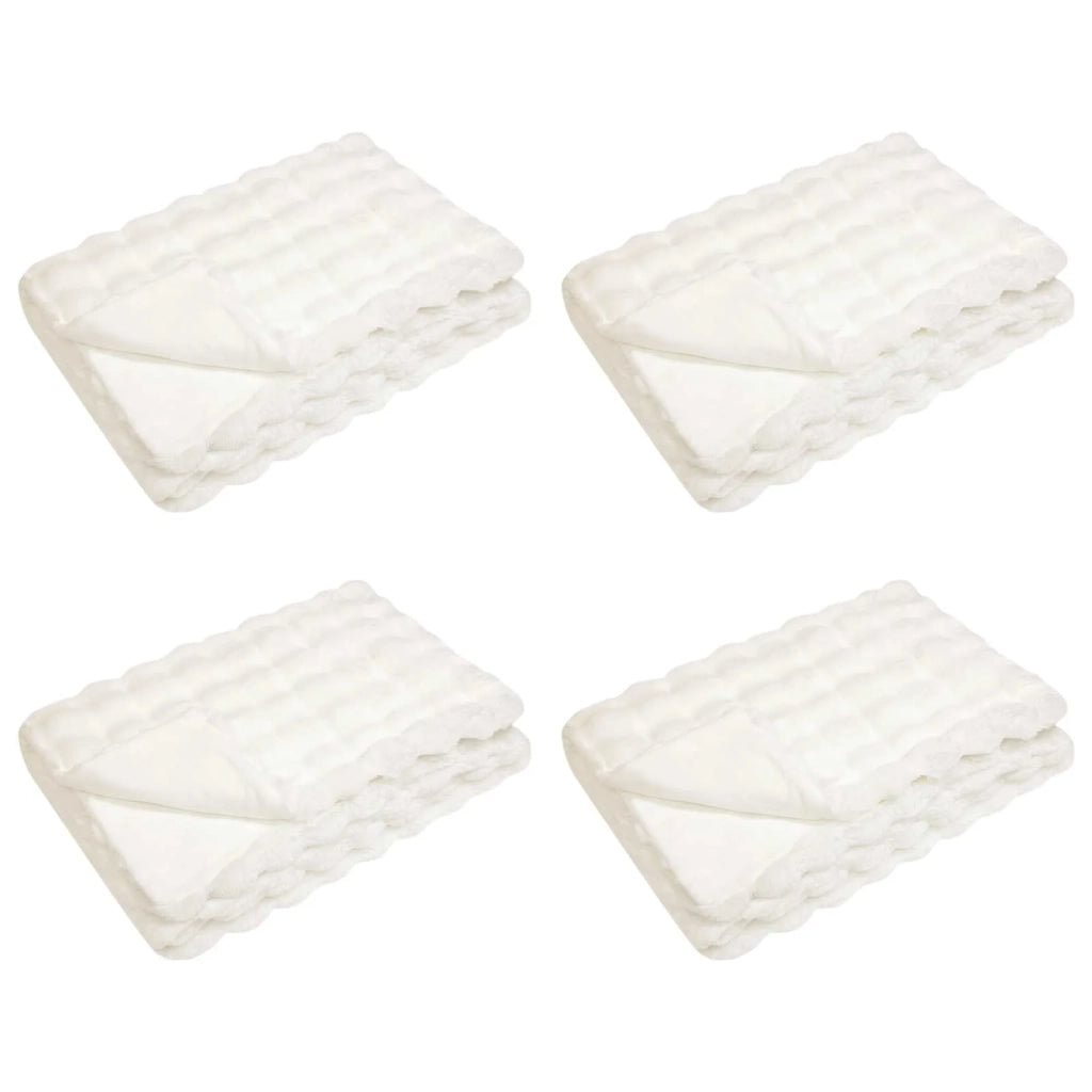 Coperta antiscivolo in finta di coniglio Olite 4 pcs Bianco
