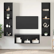 Set mobile TV 3 pz Rovere Nero Legno ingegnerizzato 3393340