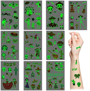 Decora il tuo corpo con 10 stampe luccicanti di Fiesta, in rilievo, con teschio di zucchero, cactus, per bambini, ragazze, ragazzi, accessori per Halloween