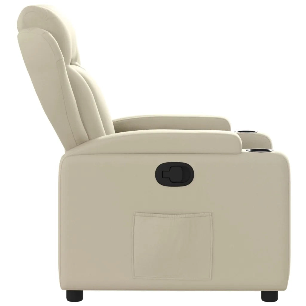 Poltrona Reclinabile Crema in Similpelle 372428