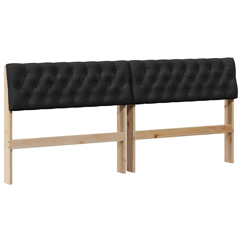 Testiera | Testata imbottita Nero 180 cm Pino massello