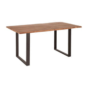 Tavolo da pranzo ARKAYA 140 cm – Piano in legno massello di acacia verniciato e gambe a U in metallo nero – Stile industriale